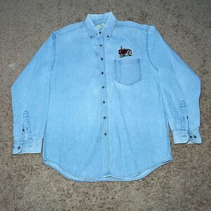 Vtg Aspen Gold Men's Tractor Denim Shirt Button Up Size M (#94)